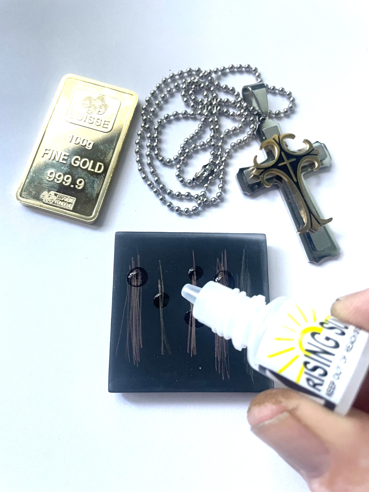 Acid Test Stone 2″ Gold Silver Platinum Testing Tester Detect Metal Jewelry