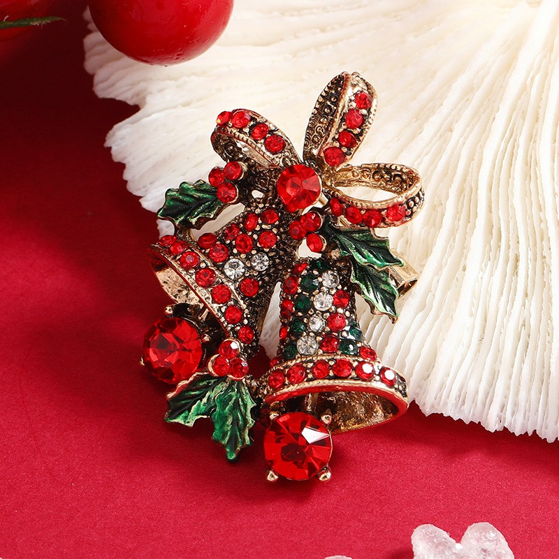 Christmas Suit Pin Creative Gift Bow Flower Bell Christmas Brooch