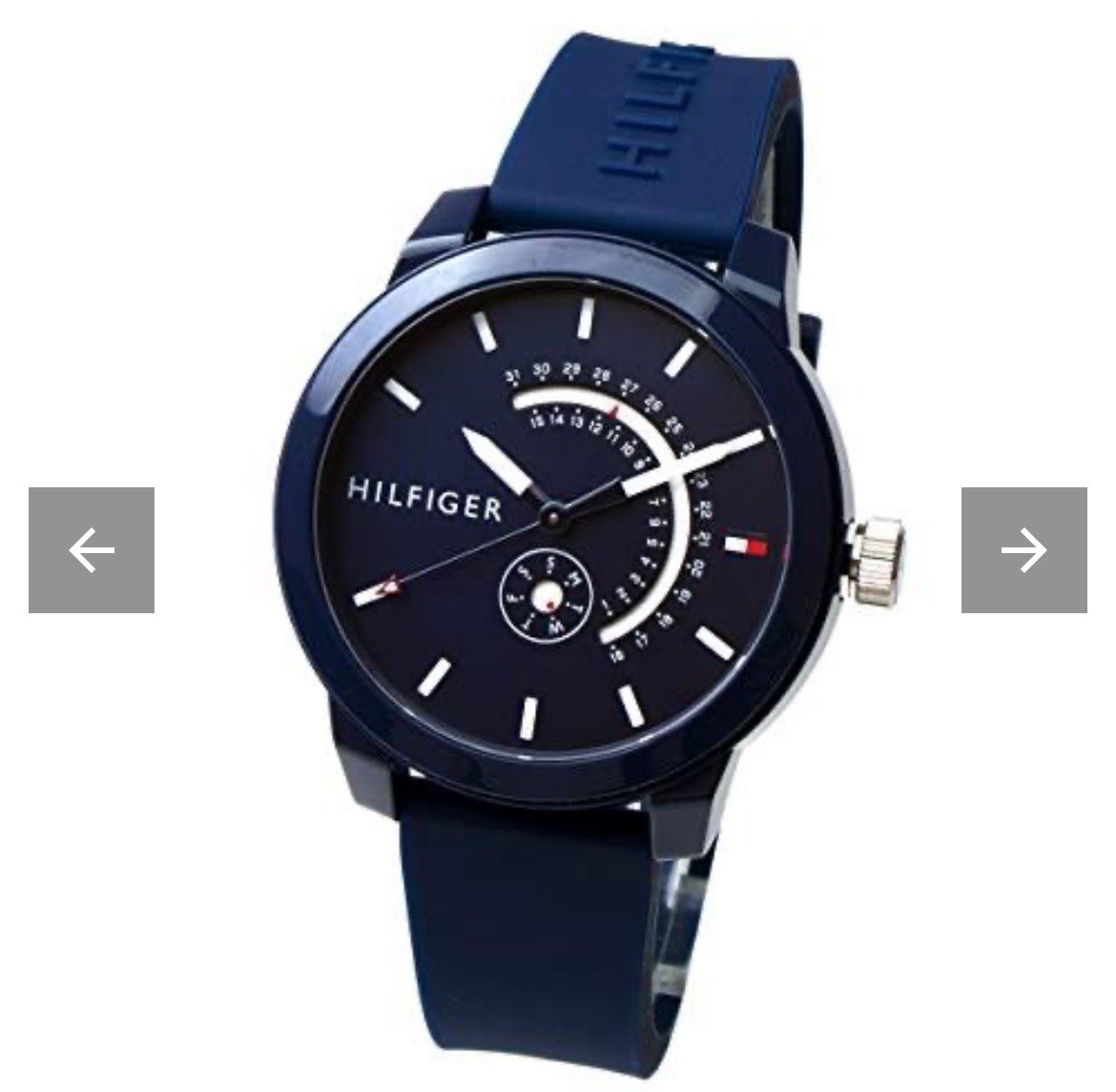 Tommy Hilfiger Men’s Blue Dial Blue Silicone Band Watch Quartz 44mm 1791482 New