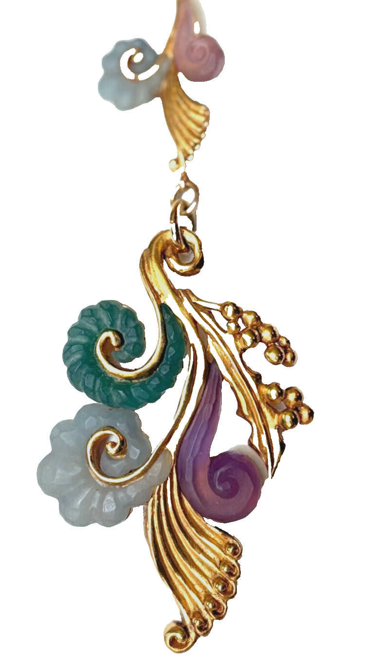 KARL LAGERFELD vintage Necklace Signature Gold & Resin Signed never worn