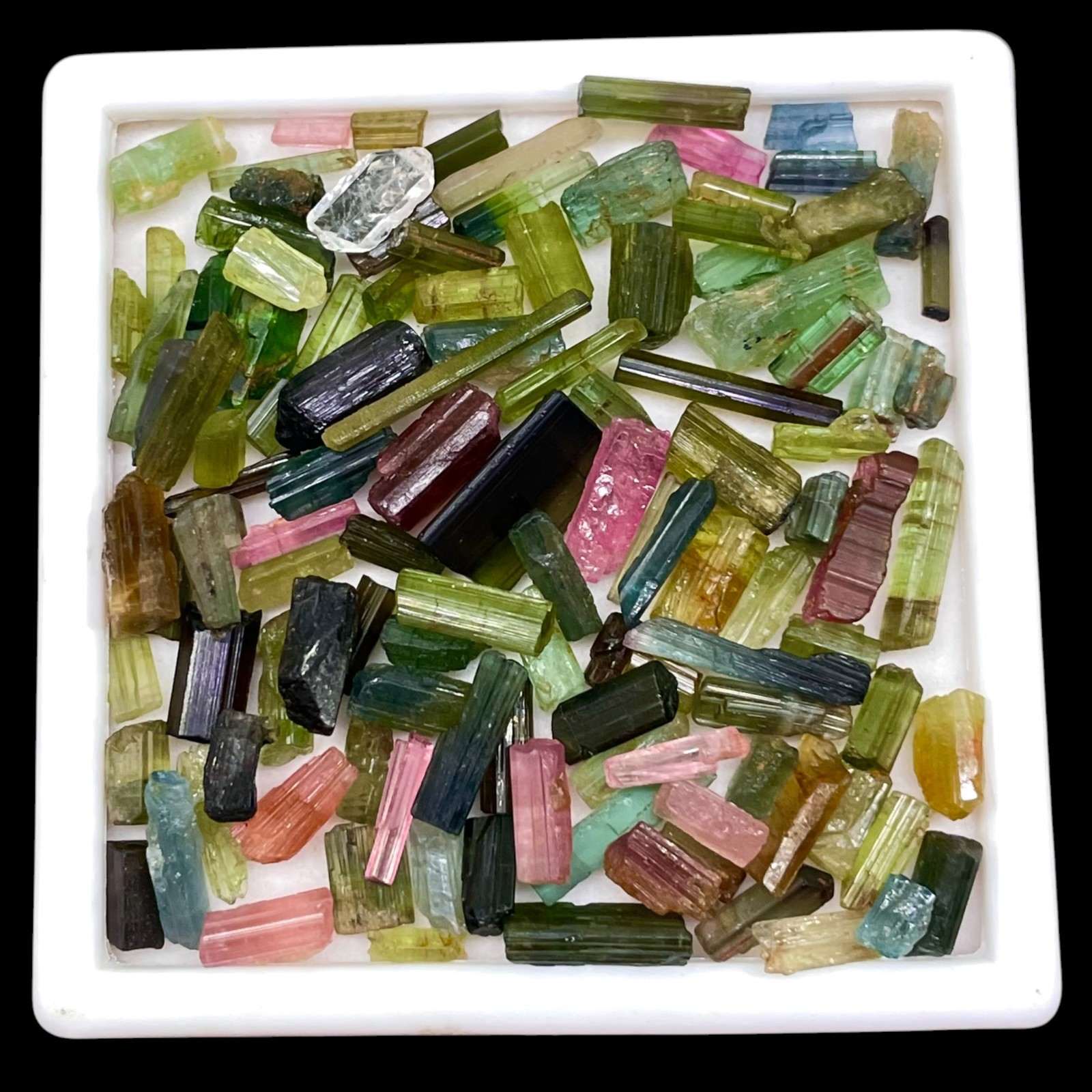 116 Pcs Natural Tourmaline 5-19mm Multi Color Rough Stick Loose Gemstones Lot