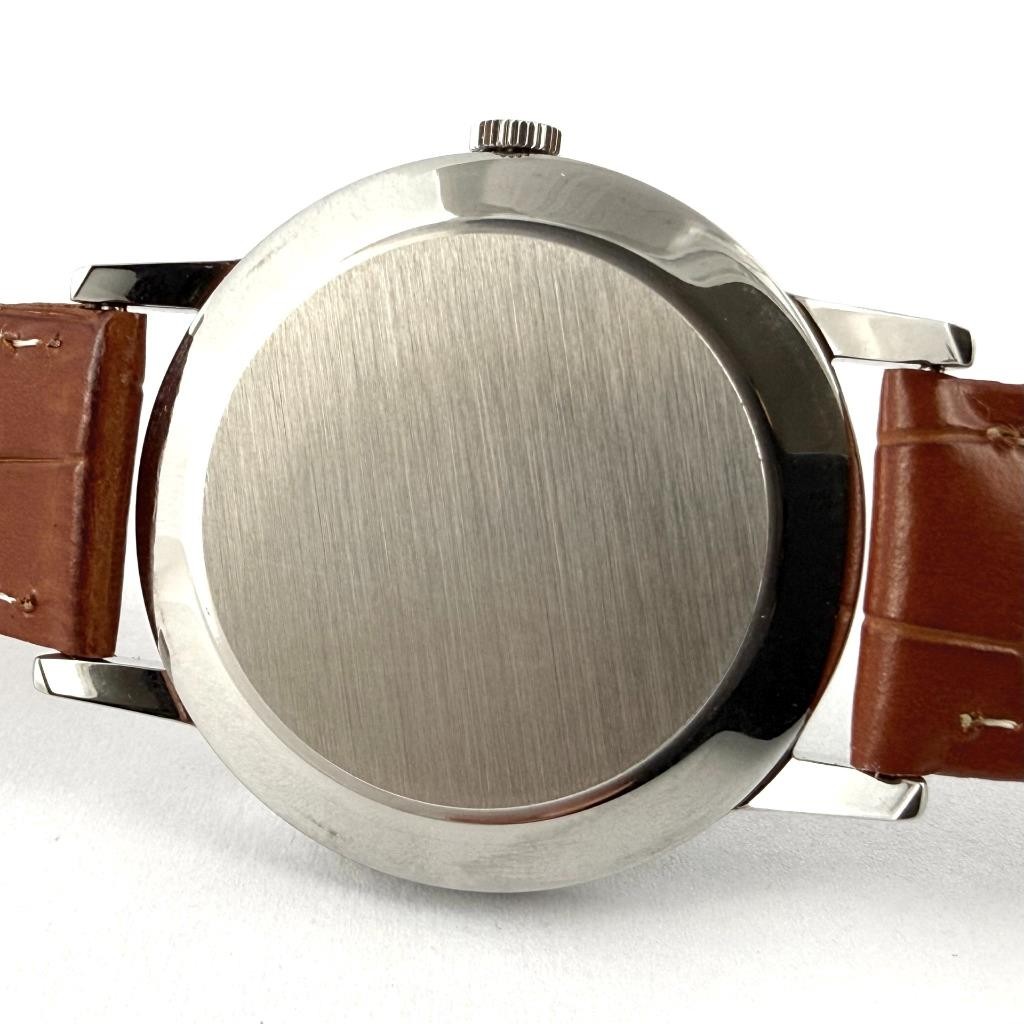 LARGE VINTAGE GIRARD PERREGAUX MANUAL WIND STEEL GENTS WATCH NICE GREEN DIAL