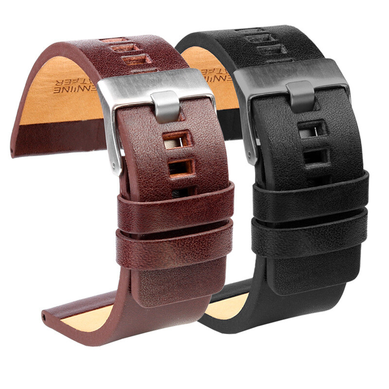 24 26 28 30 32mm Genuine Leather Strap Watch Band Strap For Diesel DZ Watches