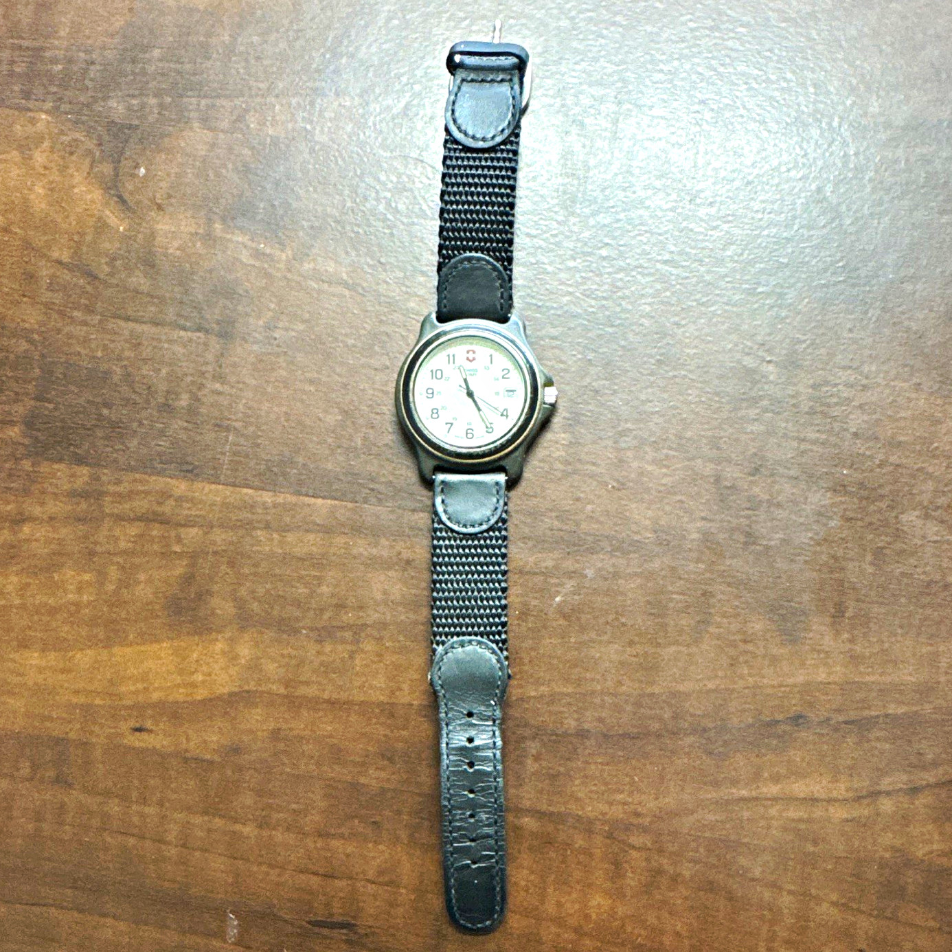 Victorinox Swiss Army Quartz Date 24-Hour White Dial Black Nylon Strap 30m