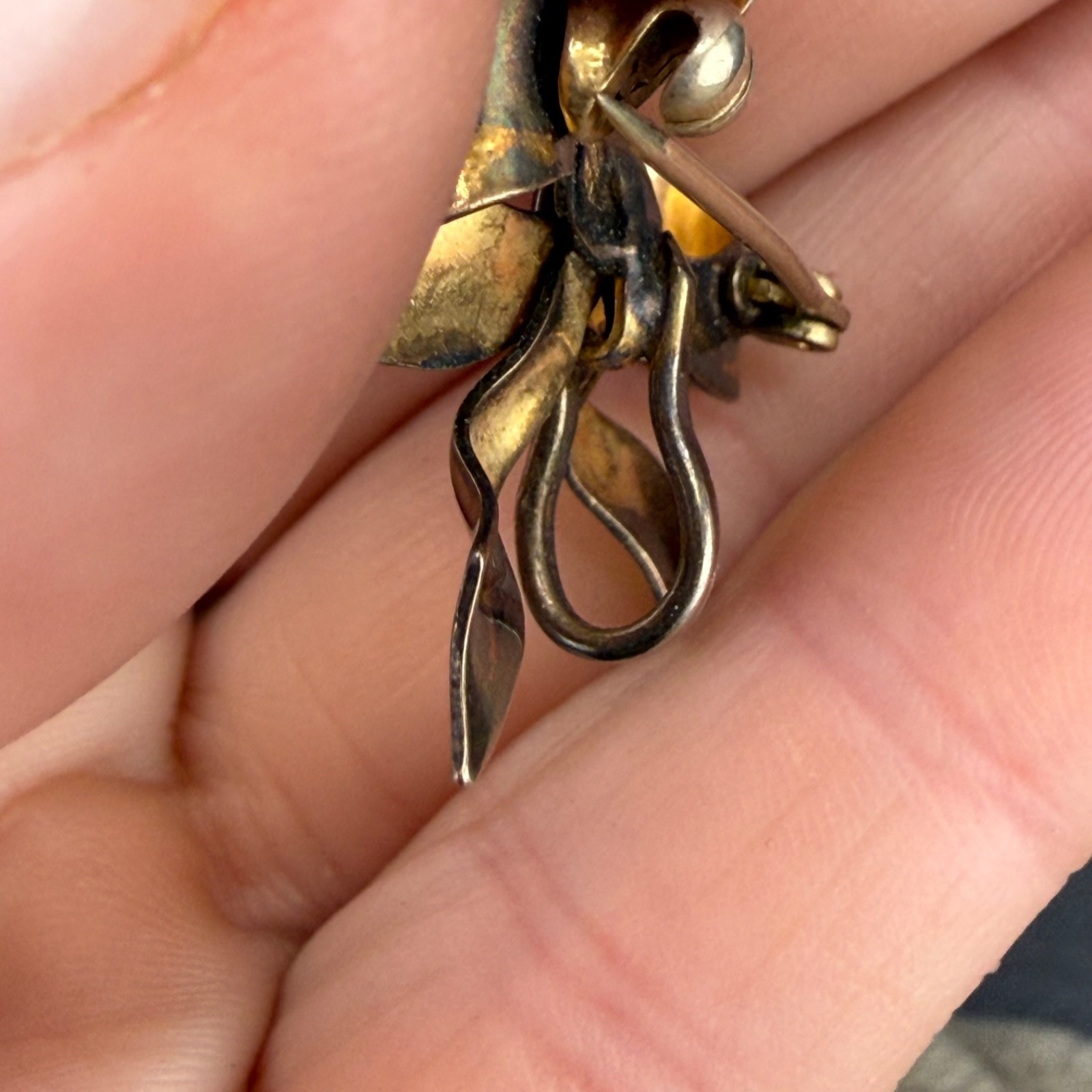 Vintage Bow Brooch Vermeil Gold Filled Sterling Carl Art