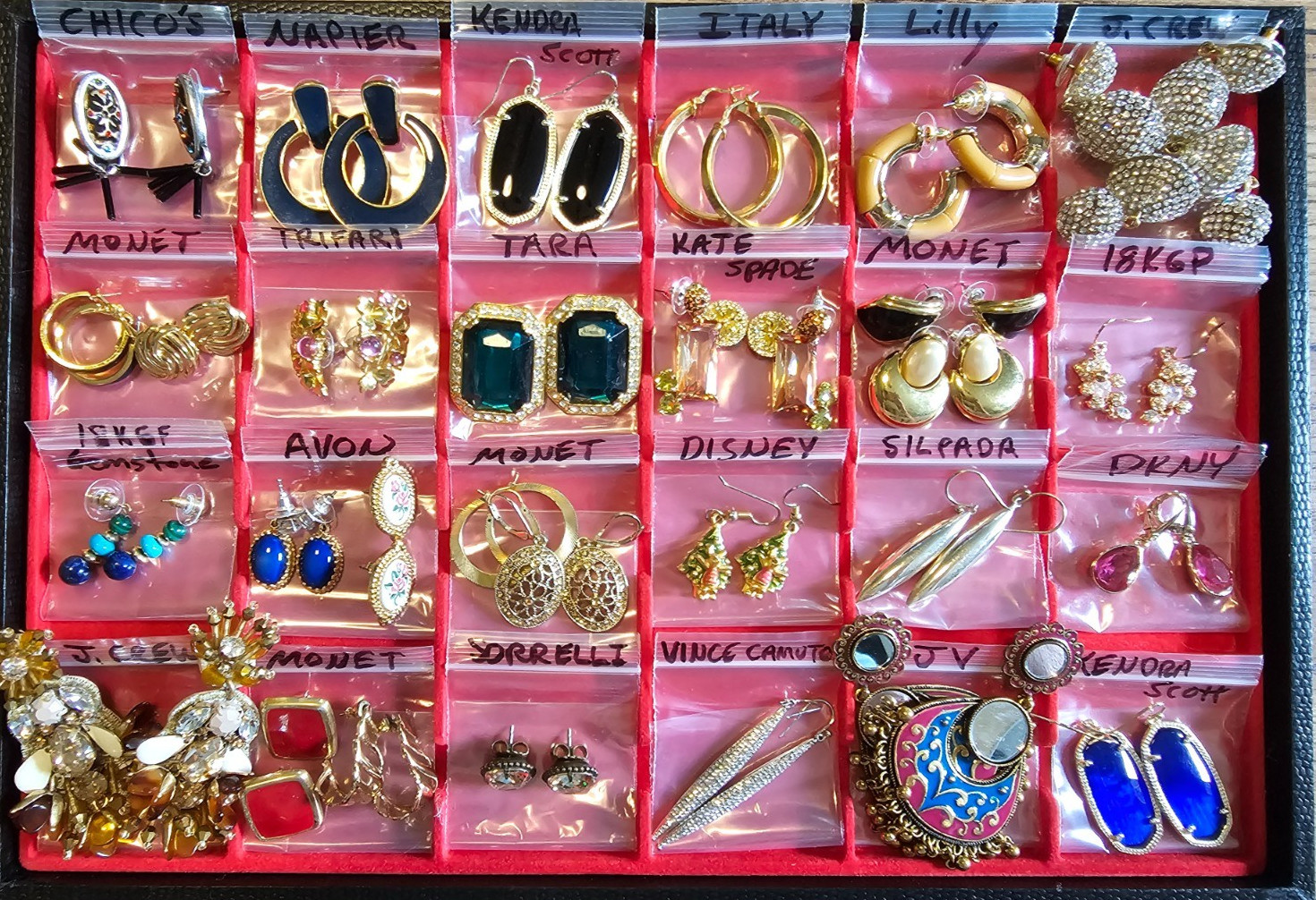 ALL SIGNED 29 Pair Earring lot SILPADA SORRELLI NAPIER MONET TARA DKNY J CREW ++