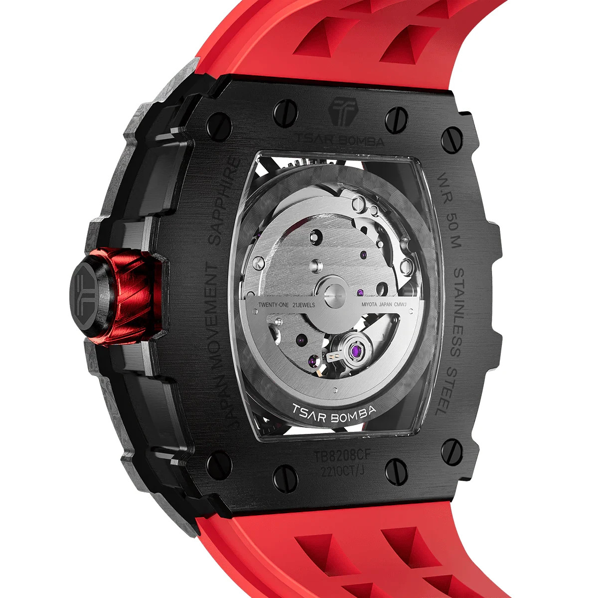 Tsar Bomba Elemental-Carbon Fiber Automatic Passion Red Watch – TB8208CF-39