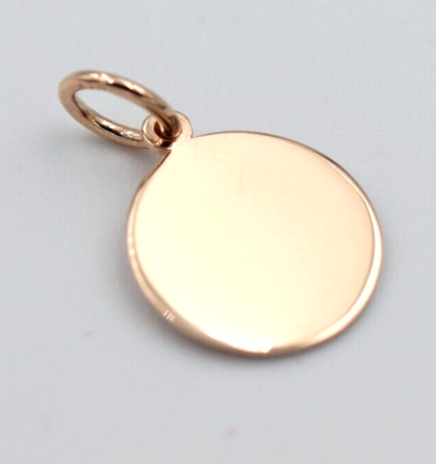 Genuine 9ct 9k Solid Rose Gold 12mm disc round circle pendant – Free Post