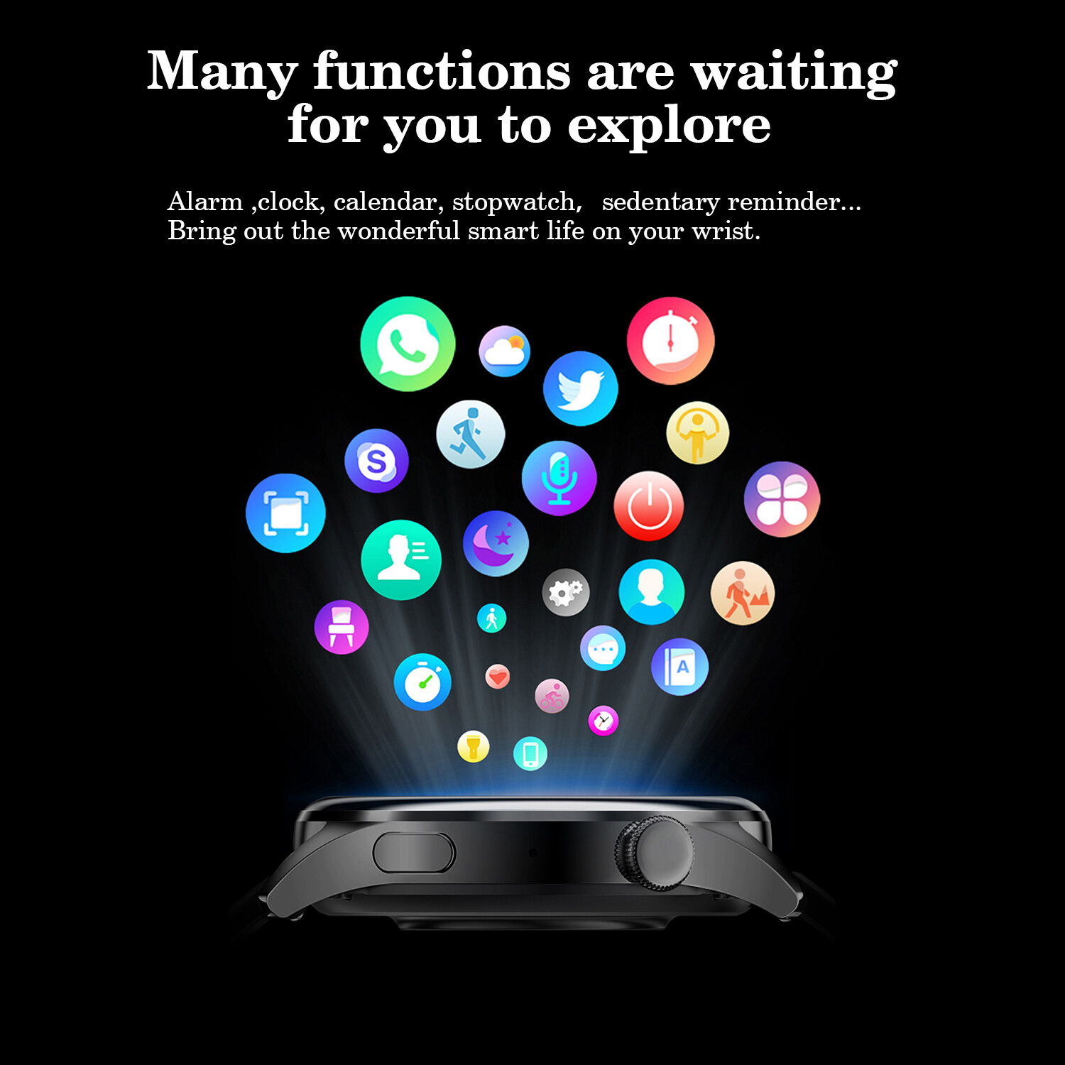 Smart Watch NFC Touch Screen Heart Rate Blood Pressure Monitor Fitness Tracker✎
