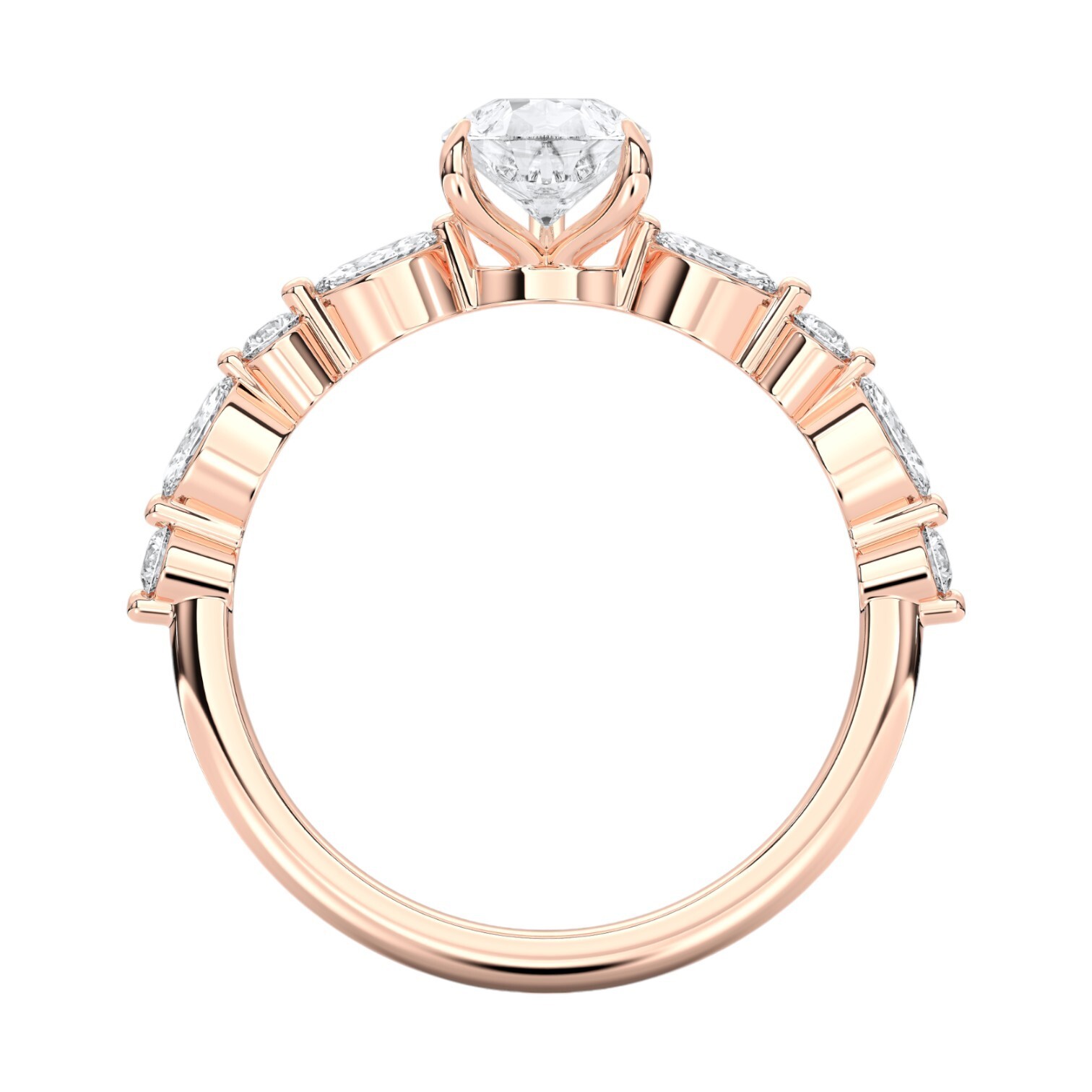 Ananta Jewels 1.35Ct Pear Cut Moissanite Engagement Ring in 10K Solid Gold Women