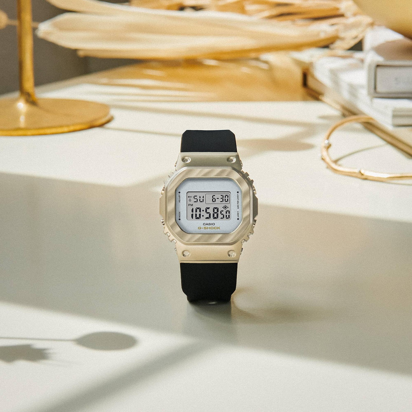 CASIO G-SHOCK GM-S5600BC-1 GOLD IP BEZEL COMPACT DIGITAL WATCH
