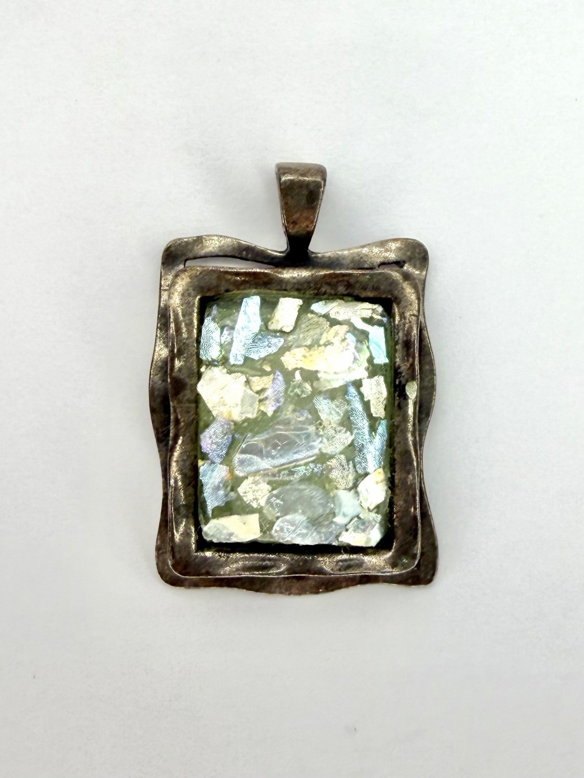 PZ Paz Creations Israel Sterling Silver Roman Glass Pendant