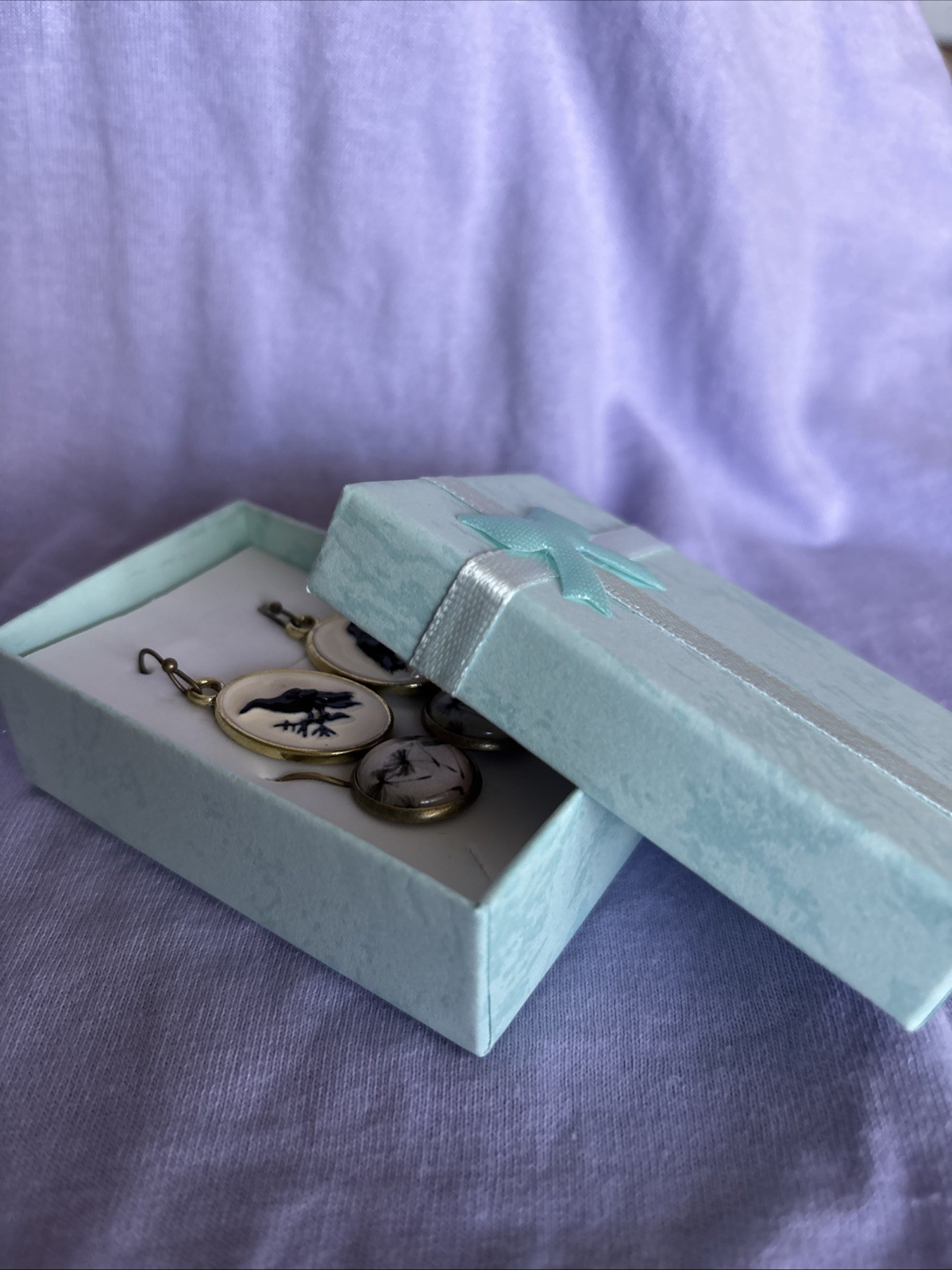 Earrings, 2 Pair Fun/Decorative, 1 Pair Hook Crow Earrings, 1 Pair Dandelion