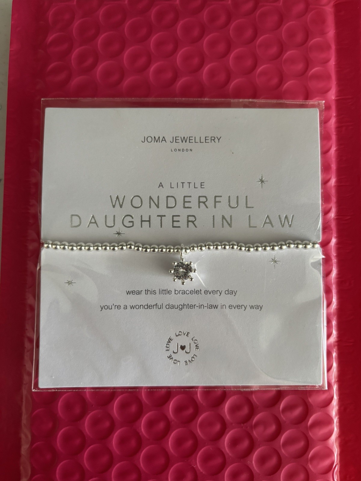 Joma Jewellery A Little WONDERFUL DAUGHTER IN LAW Silver Plated Beaded Bracelet