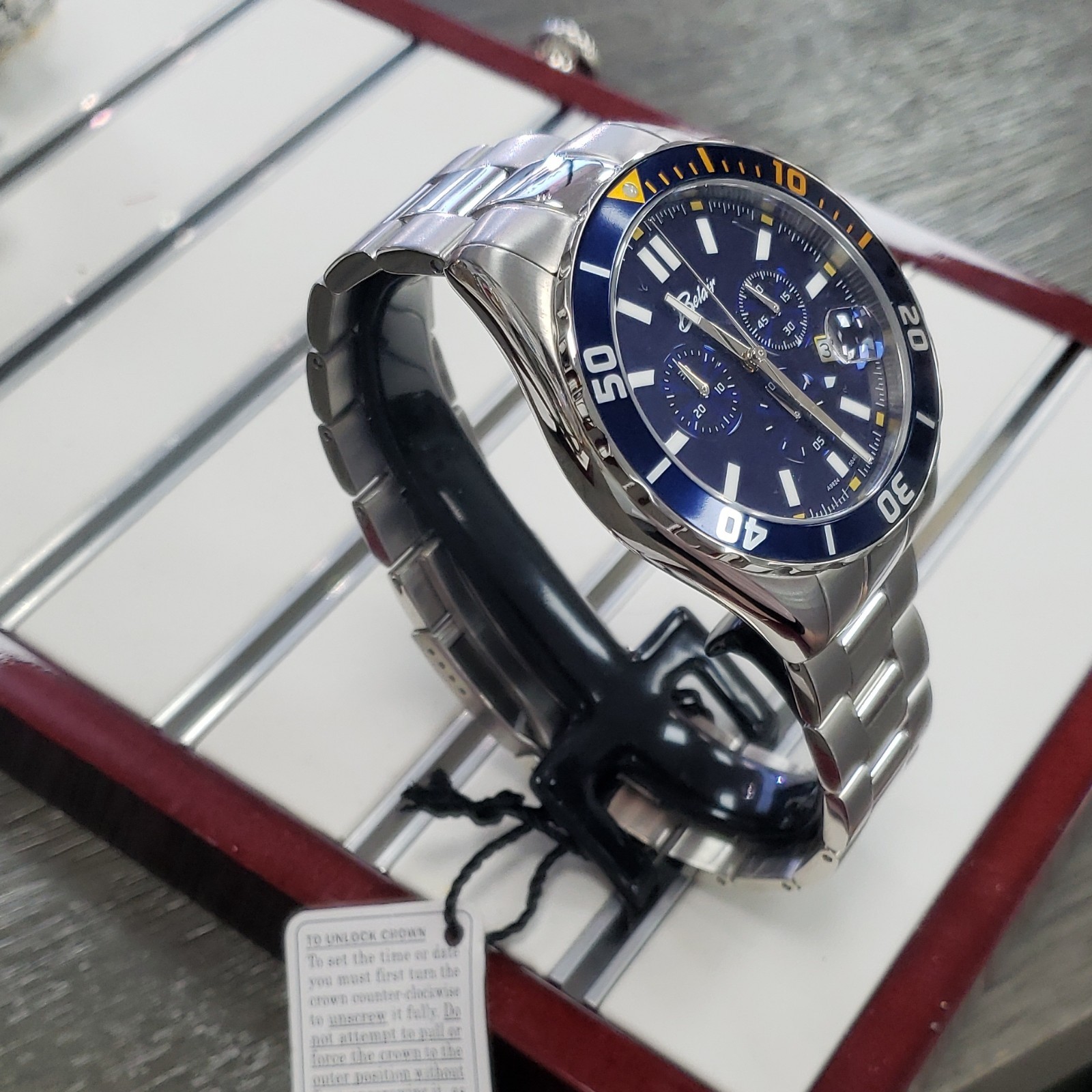 Belair Men’s Quartz Analog Wristwatch Blue Dial