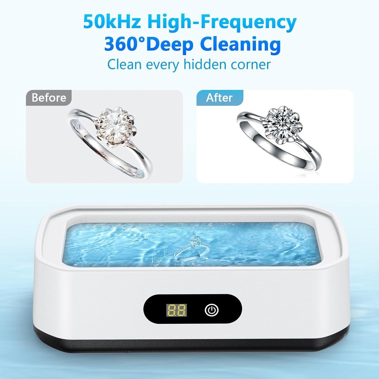 Ultrasonic Jewelry Cleaner w/ 5 Mode & Digital Timer UltraSonic Cleaning Machine