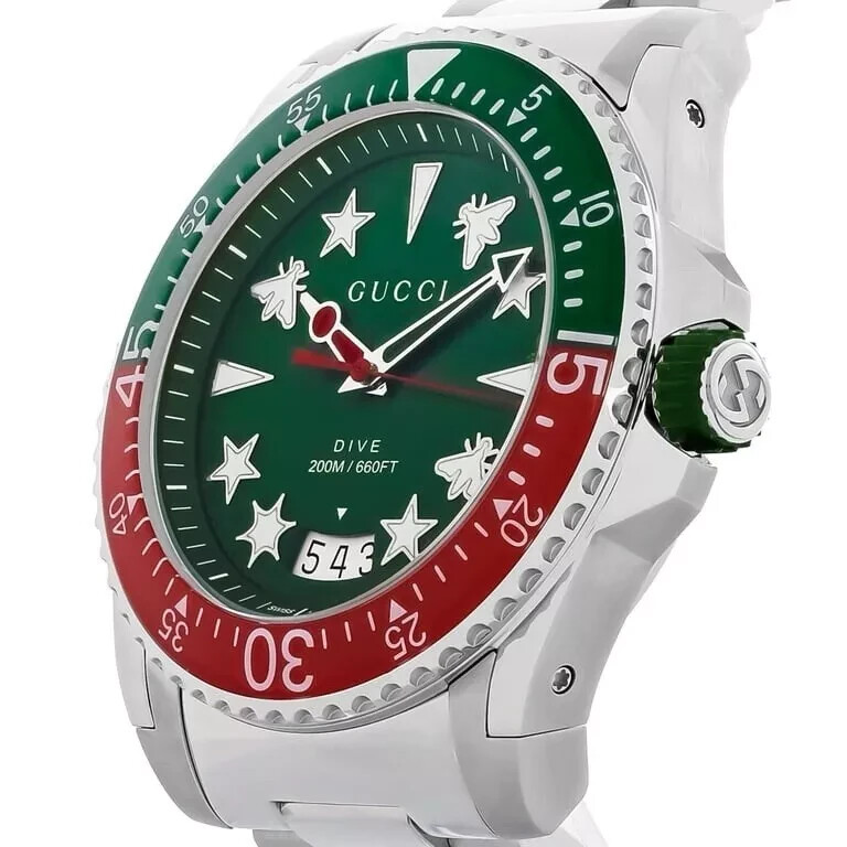 Gucci Dive Men’s Green Dial Stainless Steel Watch – YA136222 ($1700 MSARP)