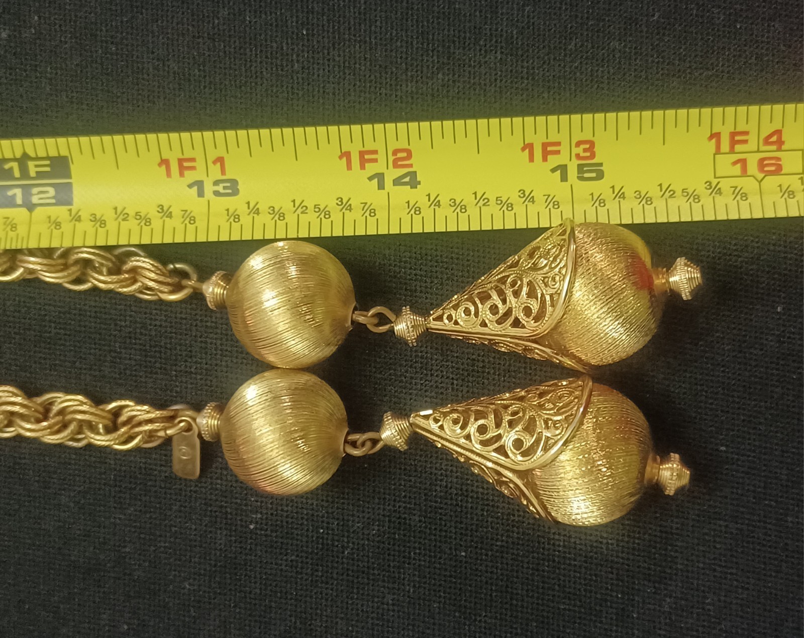 VTG 1961 Monet Bolero Gold Tone Lariat Necklace The Master Jewelers Book Piece