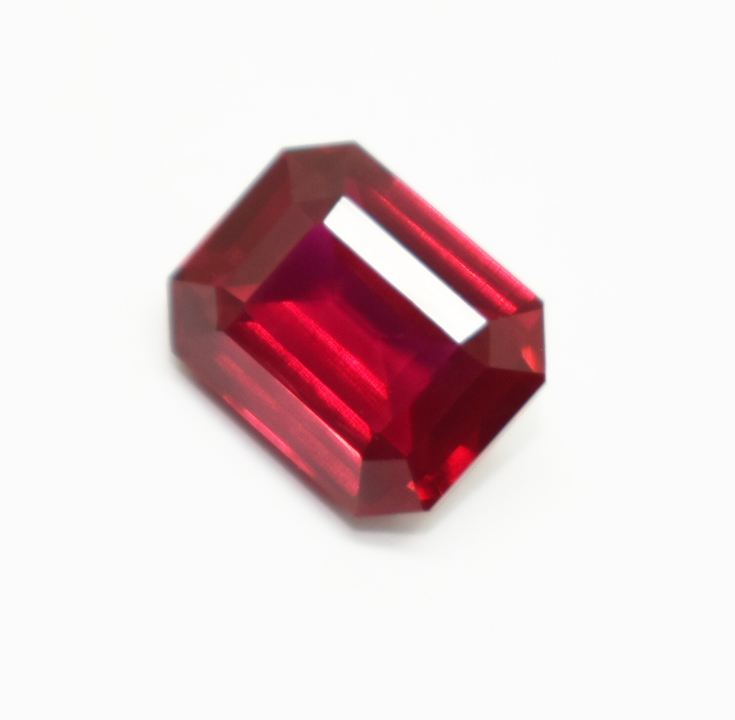 Myanmar’s 9.50Ct Red Ruby Natural Beautiful Emerald Cut Certified Loose Gemstone