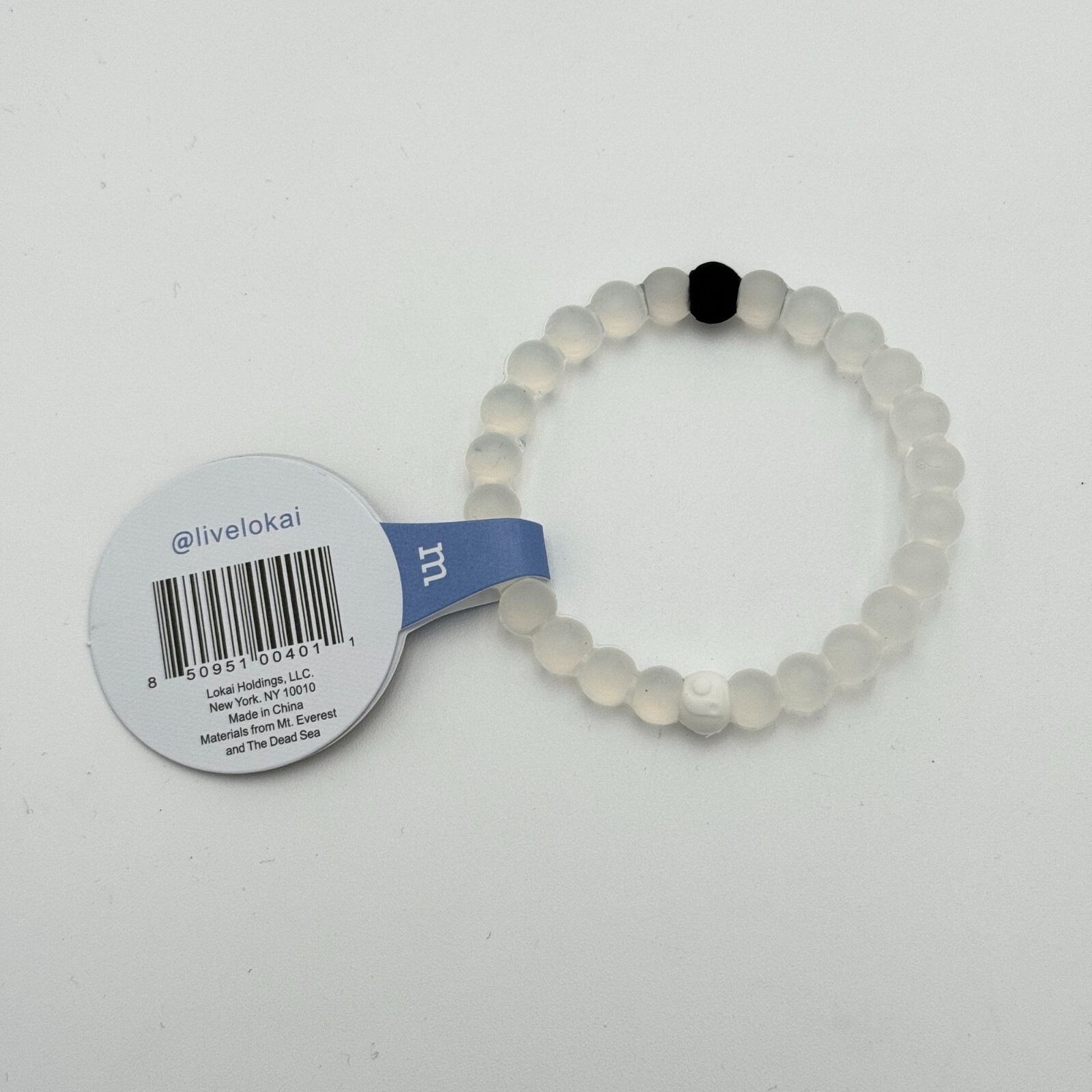 New Lokai Classic Bracelet Clear Beads Slide On Style Medium Find Your Balance