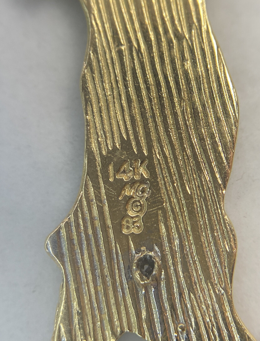 MA 14k Yellow Gold Diamond Italy Boot Satin Rope Charm Necklace Vintage Pendant