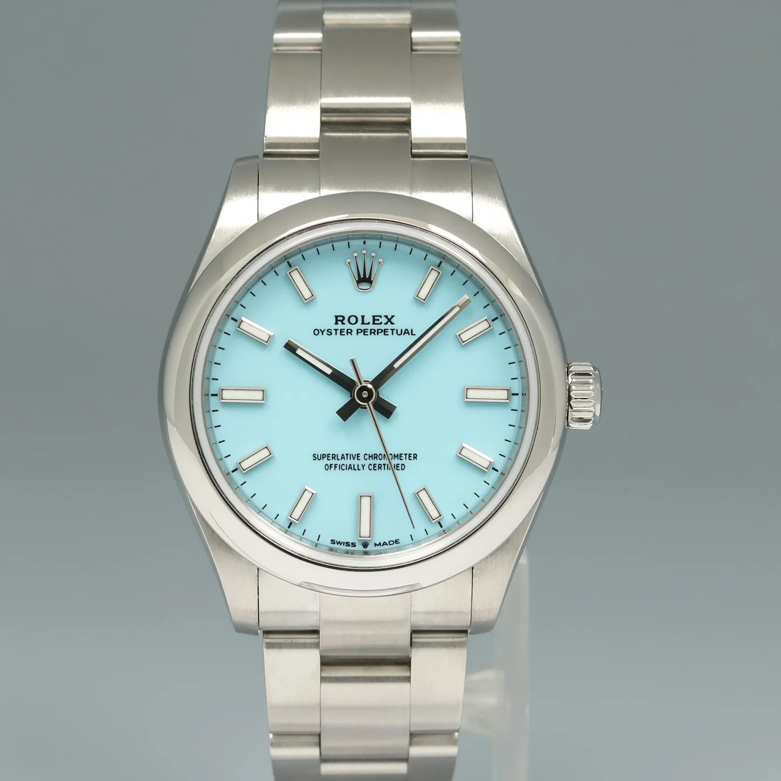 2024 MINT Rolex Oyster 277200 Perpetual 31mm Tiffany BLUE Watch Box