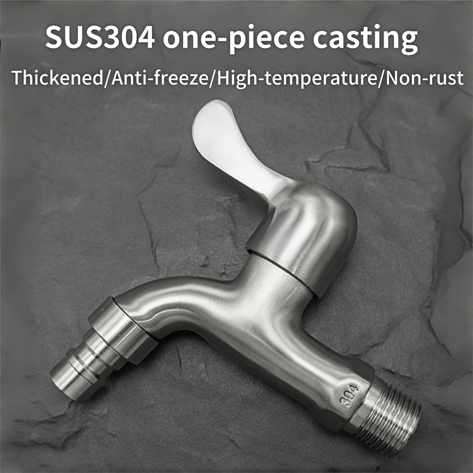 Outdoor Garden Spigot Faucet, 1/2″ Male Inlet, Easy Install Utility Sink Tap