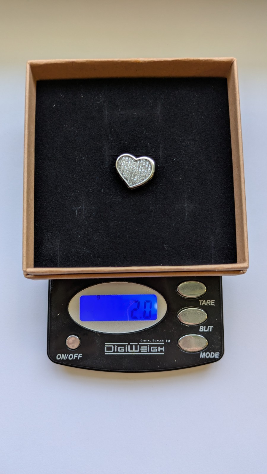 925 Sterling Silver Pave Cz Heart Slide Pendant