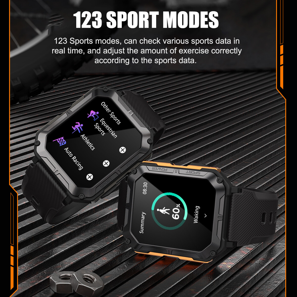 Smart Watch Military Tactical Sport Heart Rate Fitness Tracker Wristwatch-Men US