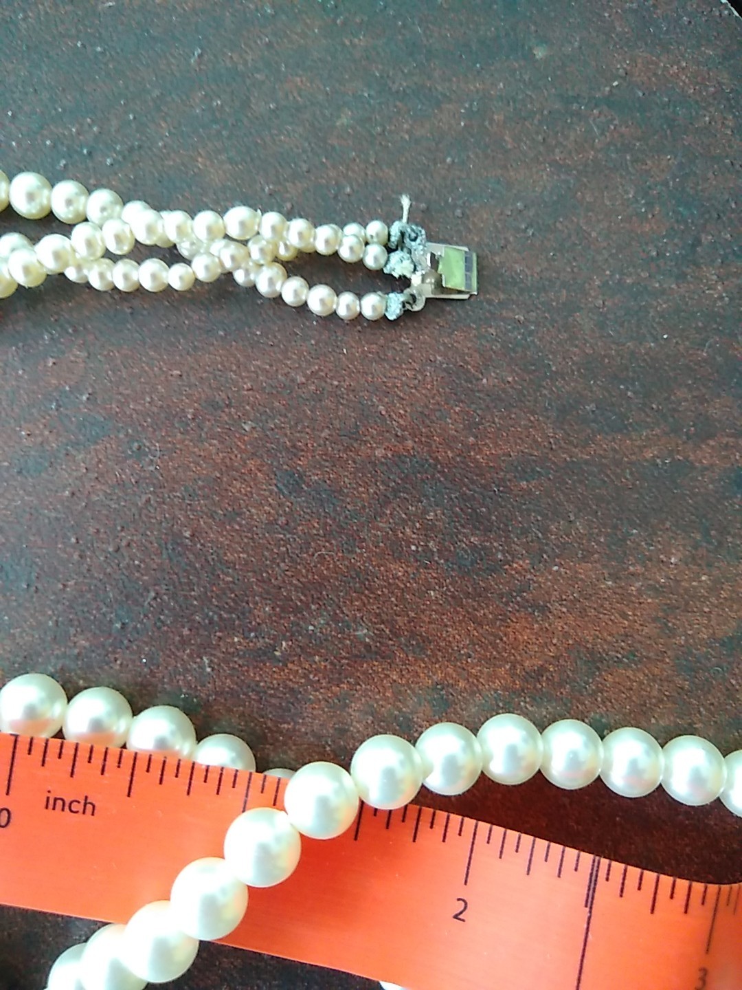 Vintage 3 Strand Faux Pearl Necklace 14 1/2 With 2 1/2 Extension & Bracelet
