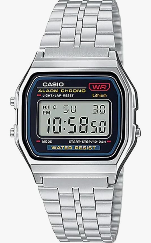 [NEW] CASIO A159WA-N1 Classic Digital Watch Stainless Steel Band, Fr/s