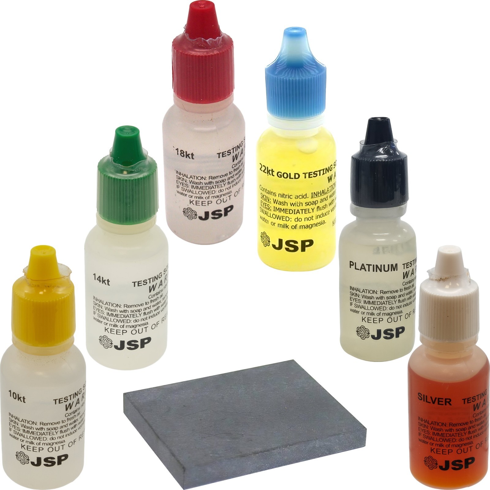 Acid Test Kit, Gold 10K 14K 18K-22K Silver Platinum Testing Stone Jewelers Tool