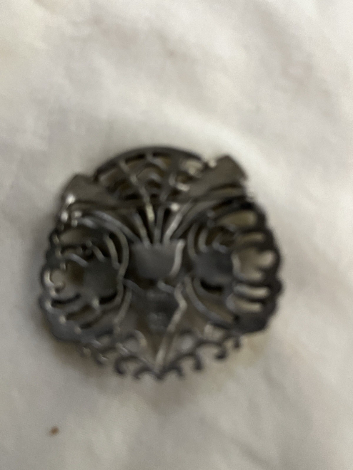 Vintage owl Pin Brooch MMA Sterling &Rhinestone ( BRCH3610)