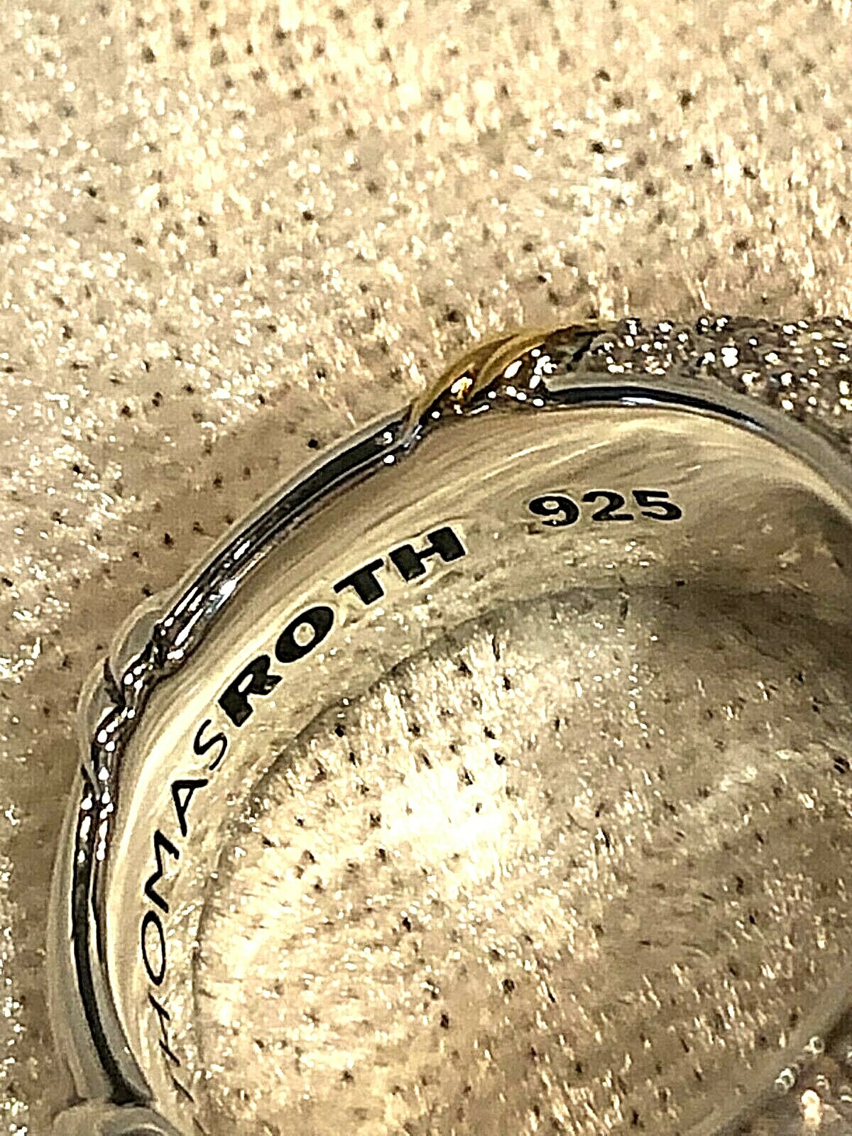 PETER THOMAS ROTH BLUE CHALCEDONY & TOPAZ, STERLING & GOLD RING SIZE 7 (M1584-20