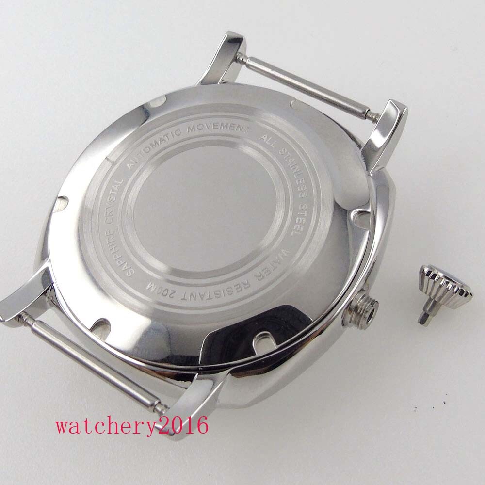 Polished 42mm Sapphire Watch Case For NH35A NH36A movement 200m Water Resistance