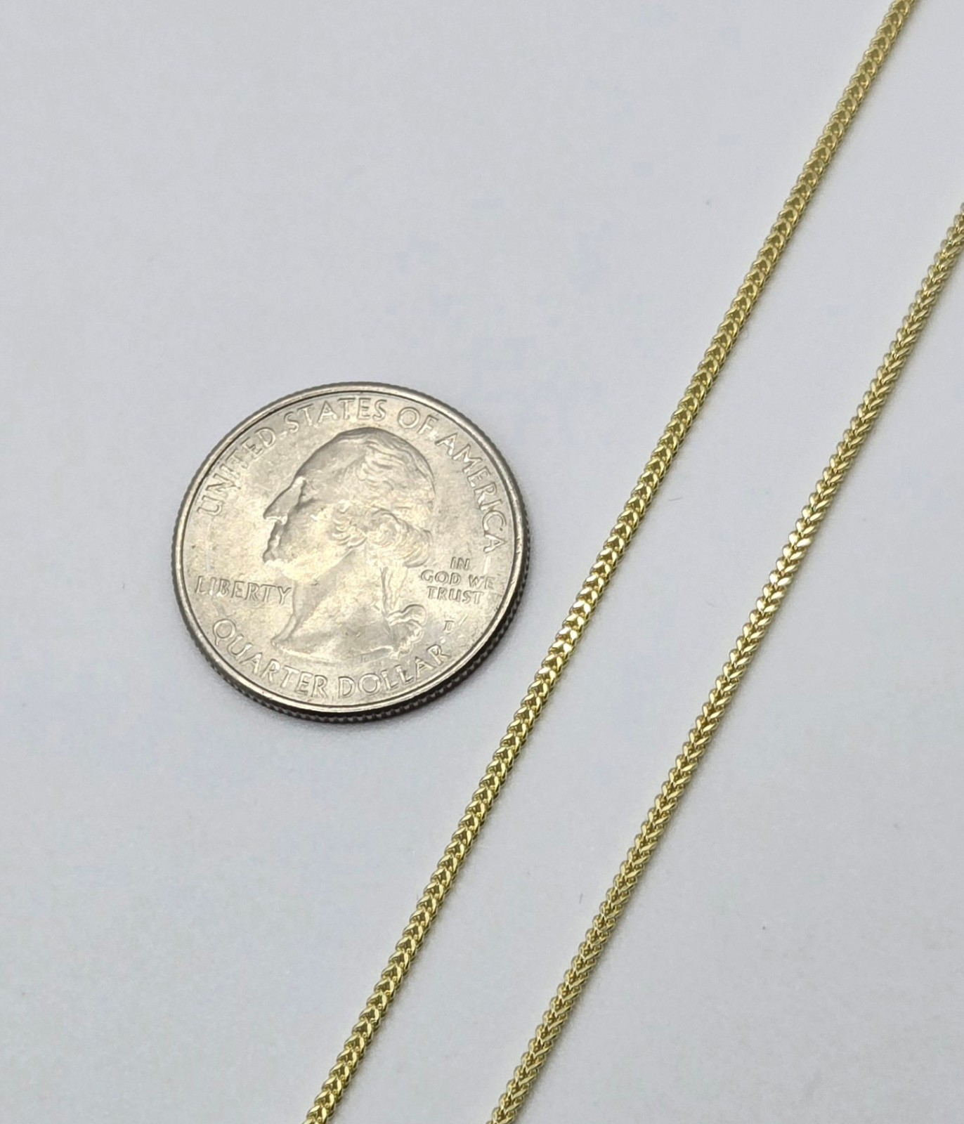 Real 10k Yellow Gold Franco Box 1.5mm Necklace Chains, 18″-24″, Handmade Italy