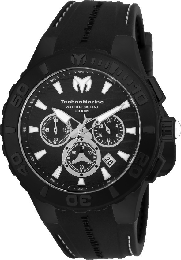 NEW TECHNOMARINE TM-115081 CRUISE MEDUSA BLACK CHRONOGRAPH WATCH 44MM 200M