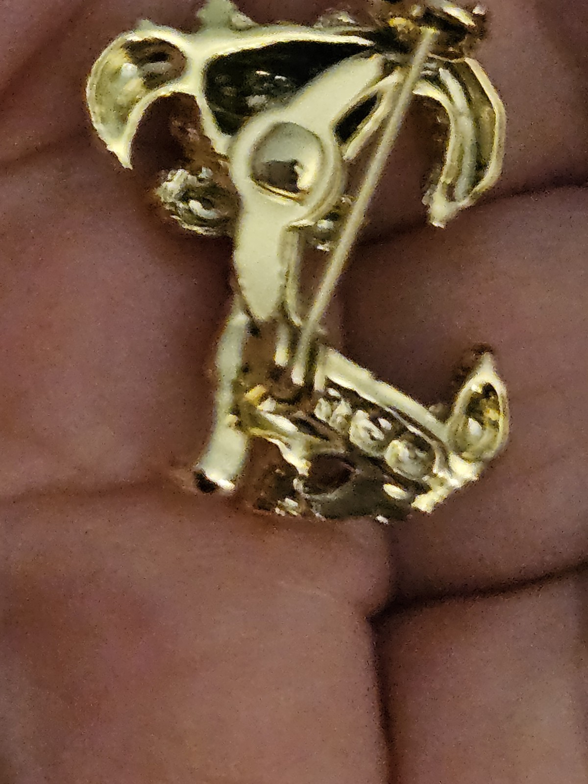 3 Vintage Gerry’s Dog Pins Gold Tone Red Rhinestone Eyes