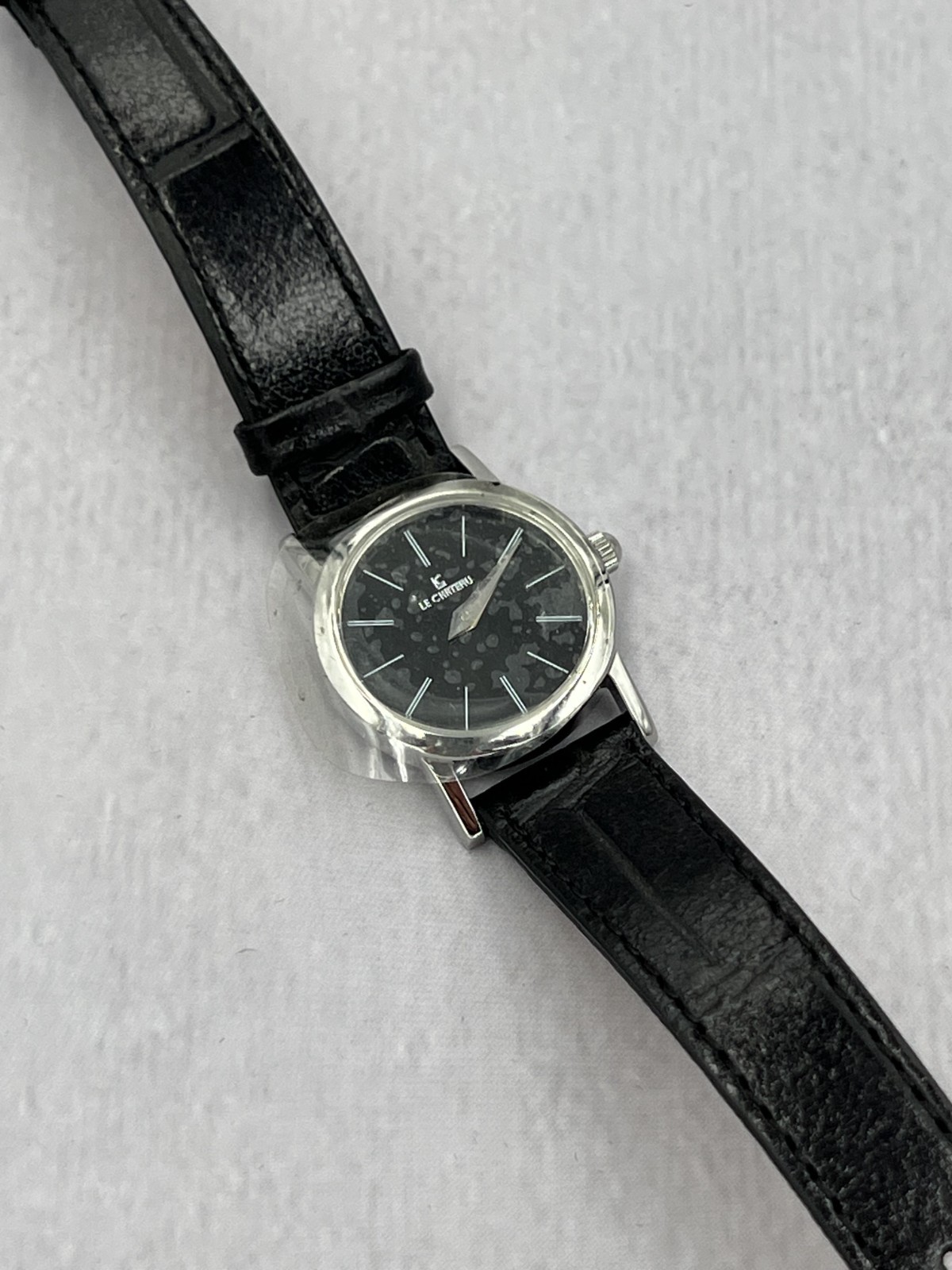 Le Chateau Women’s Black Leather Band Black Dial Water Resistant Watch
