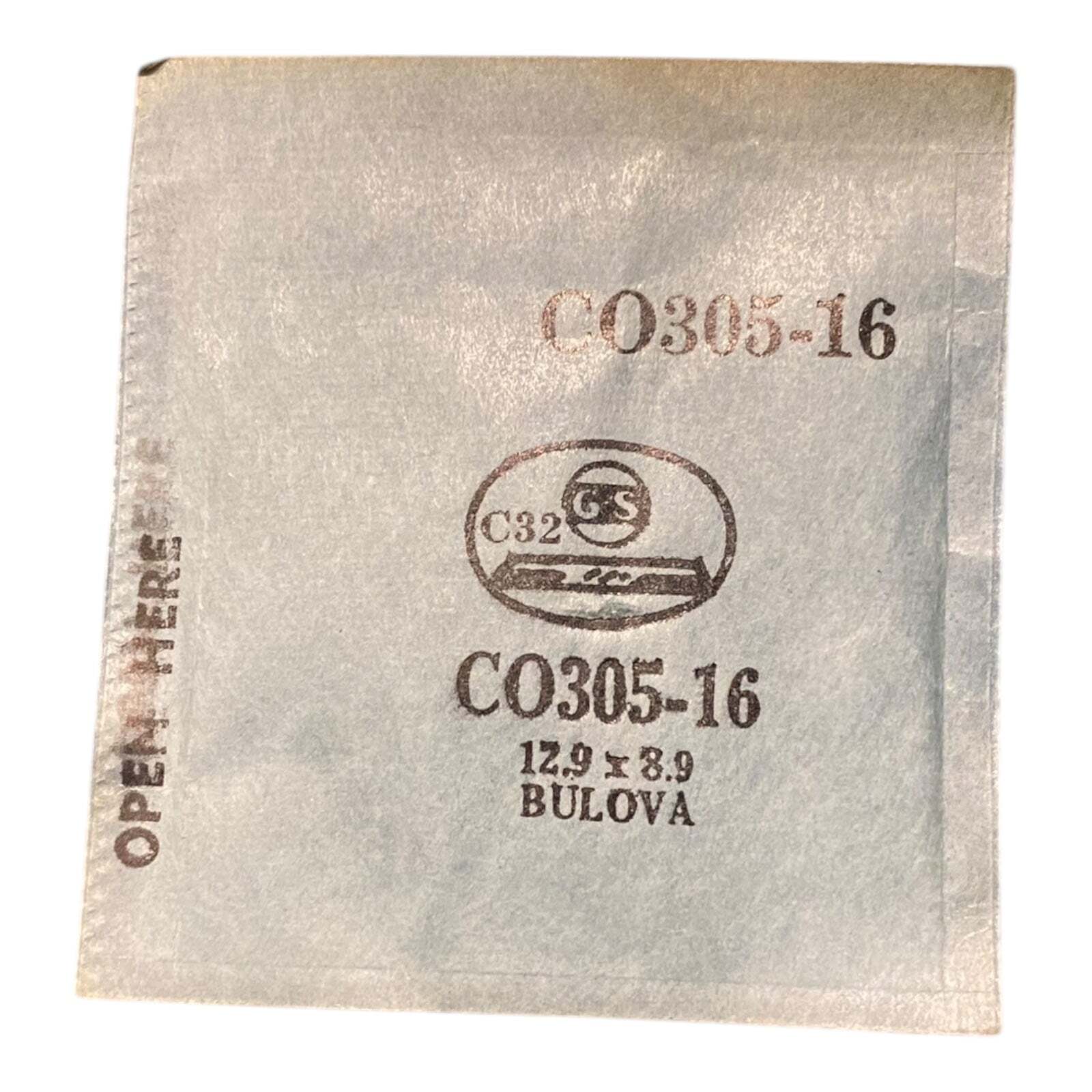 Germanow-Simon Mach (GS) CO305-16 Watch Crystal 12.9×8.9 NOS Part Flexo Bulova