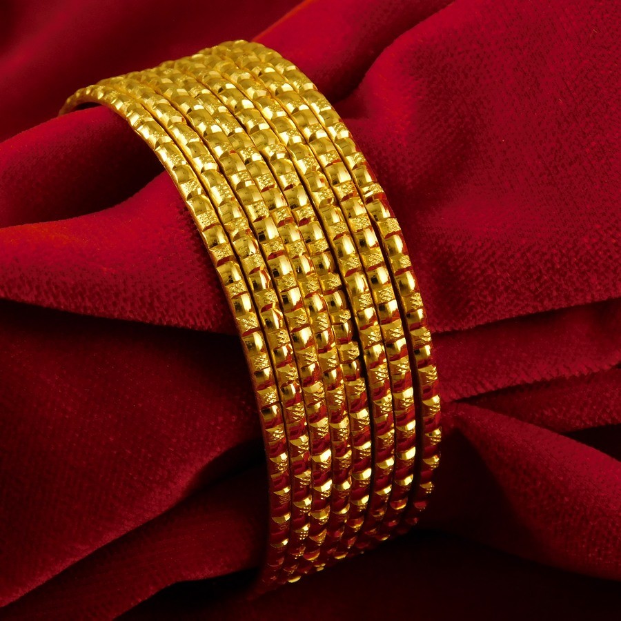Indian Women 8 PCs Daily Wear Churi Bangle Bracelets Ethnic Fashion Jewelry