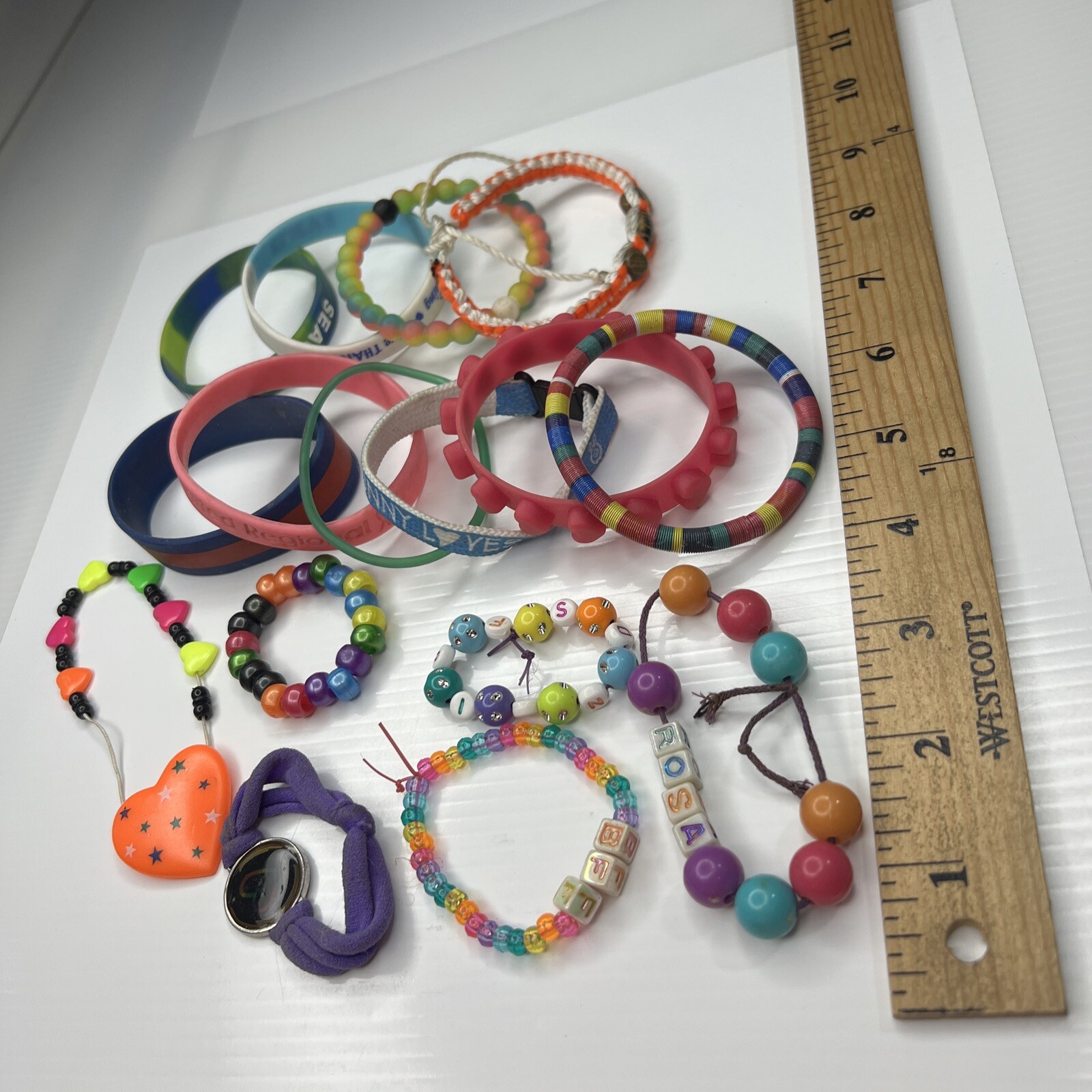 H1 Lot silicone girls Unisex kids bangles bands Retro bracelets