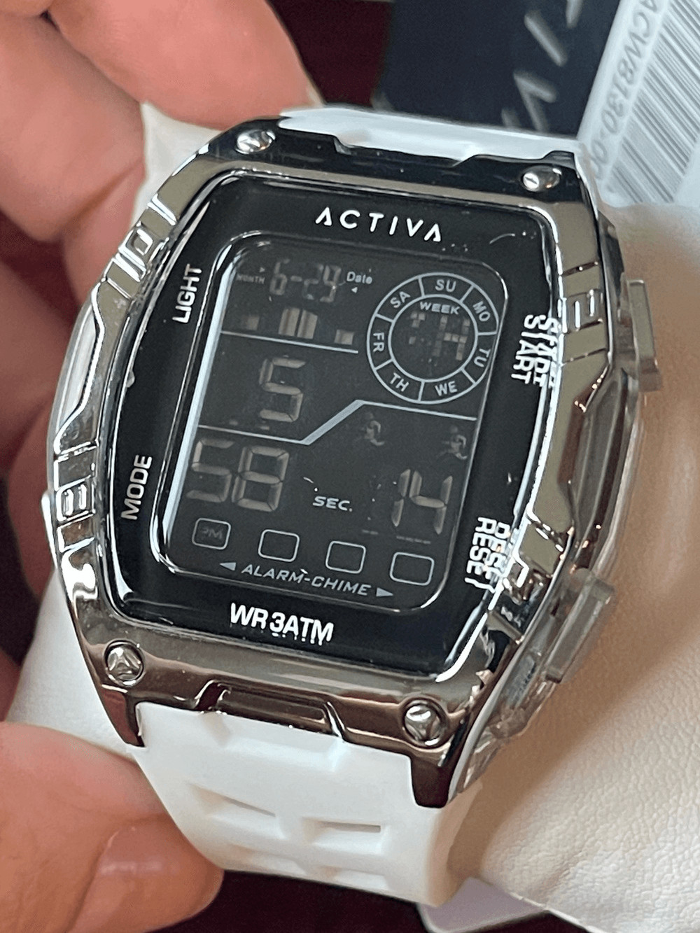 Activa Zalix X Invicta Digital Men’s Watch – 46mm. White (ACW8130-001)