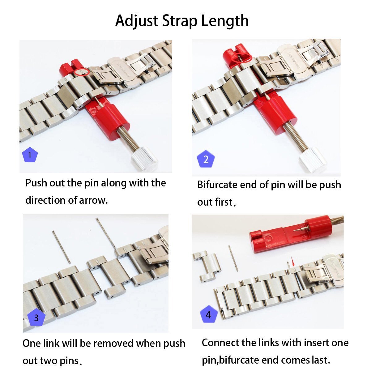 New 18 20 22 24mm Metal Watch Band Premium Solid Stainless Steel Watch Straps