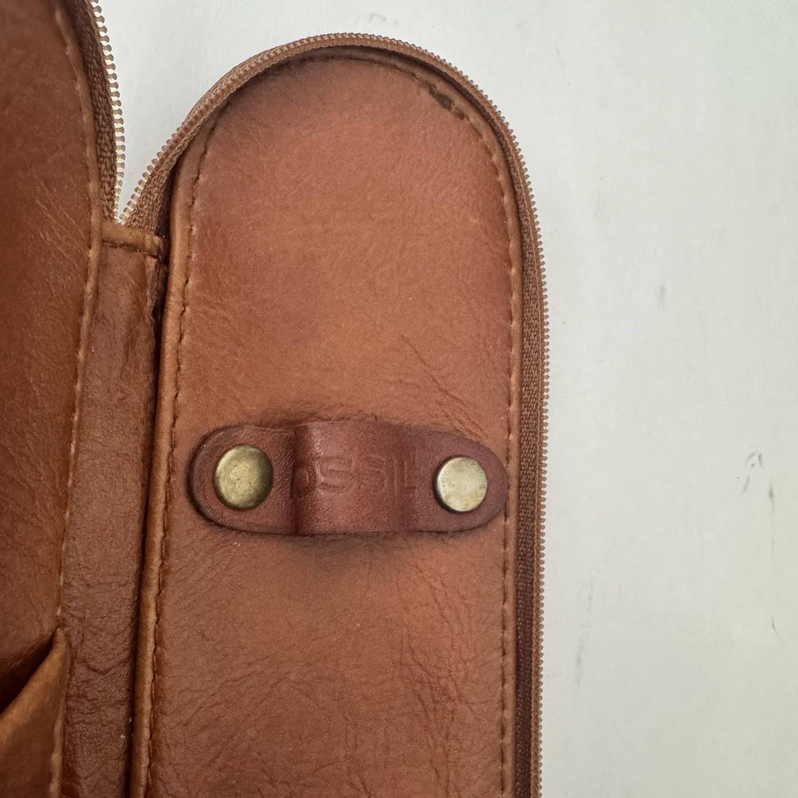 Vintage Fossil Chronomaster Special Edition Leather Zip Watch Travel Case Pouch