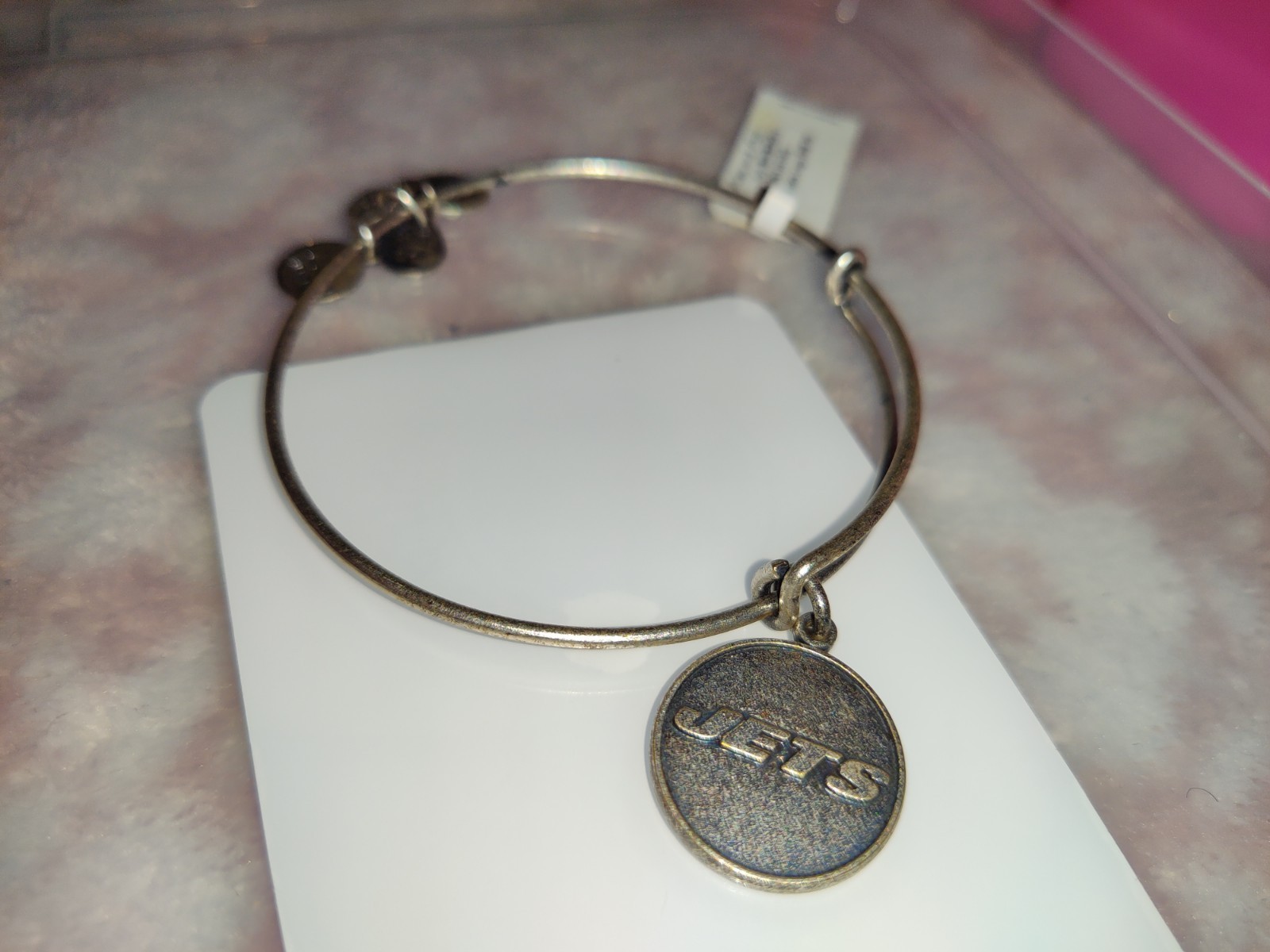 Alex & Ani Brass NFL New York JETS Football Bangle Bracelet