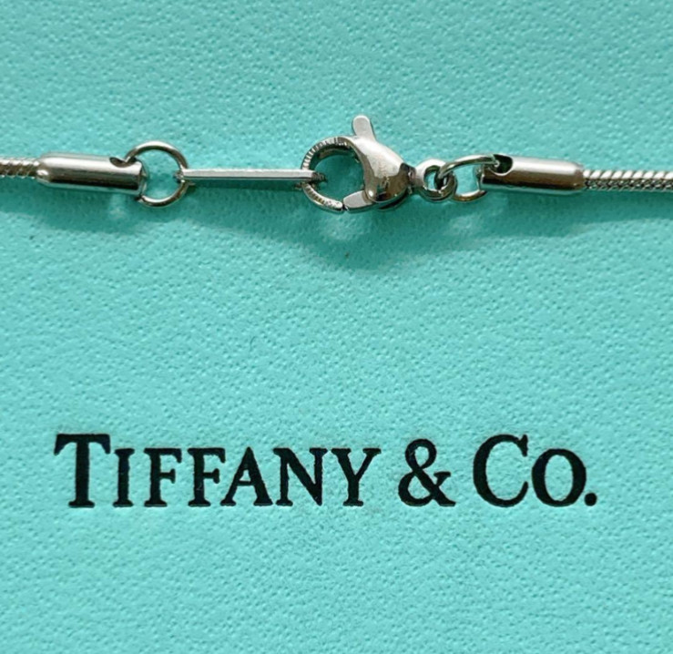 TIFFANY & CO 1937 Narrow BAR PENDANT Nacklace Sliver External Chain