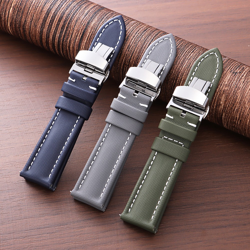 For Omega for Seiko Business Nylon Watch Strap 18/19/20/21/22mm Butterfly Buckle