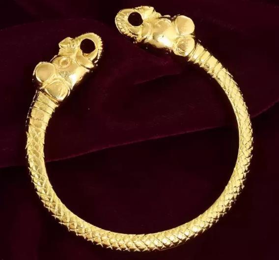 100% Pure Brass Gaja Bracelet Elephant For Thick Adjustable Free Size Kada