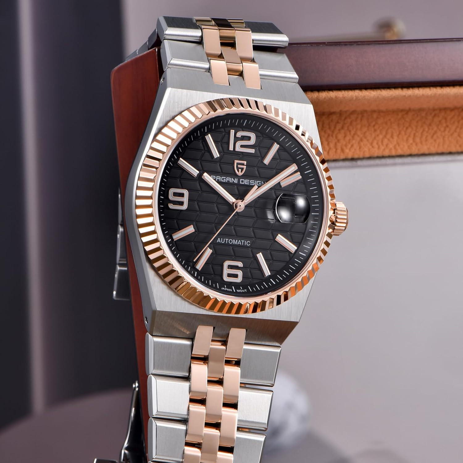 Men’s Luminous Japanese Automatic Watch, 10ATM Waterproof, Stainless Steel
